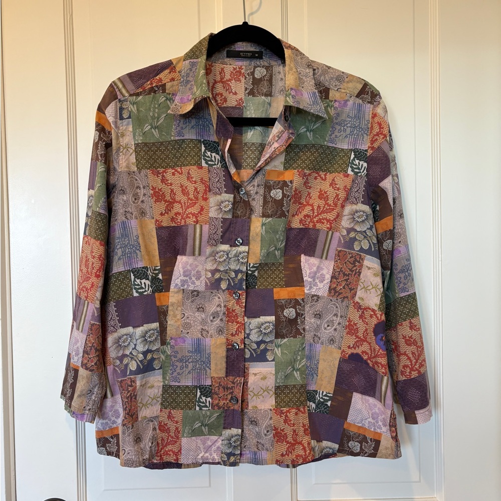 Etro Multicolor Patchwork Casual Shirt - image 1